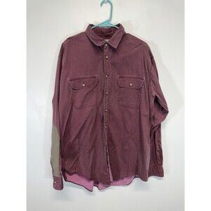 VTG LL BEAN Mens  SHIRT Button Down TRADITIONAL FIT  DEEP WINE Cotton XL